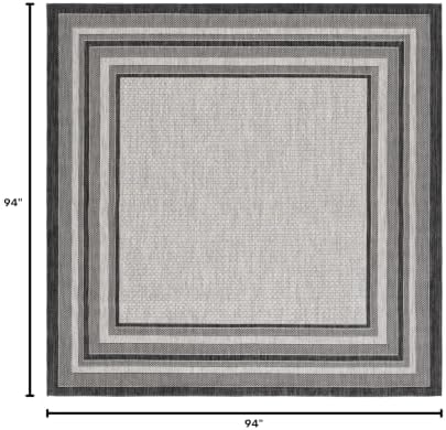 SAFAVIEH Courtyard Outdoor Square Rug 7'10", Light Grey CY8475-37612 - Image 2