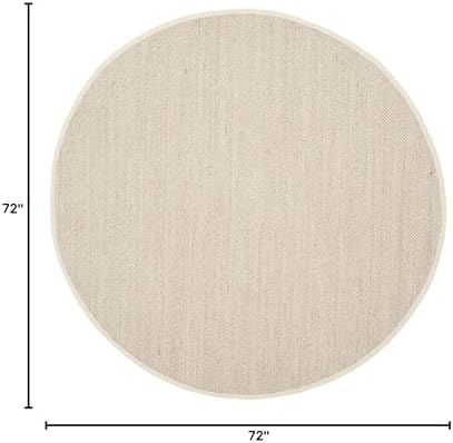 SAFAVIEH Natural Fiber Round Rug 6' Sisal Textured, Marble & Beige NF143C - Image 2