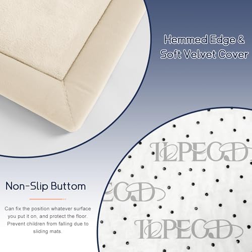 Baby Play Mat for Floor Nursery Rug Muscle Mat Area Rug Playroom Rug 39"x59" Playpen Mat Elastic Foam 1.3" Thick Crawling Mat for Babies,Toddlers, Infants, Kids,A Beige - Image 5