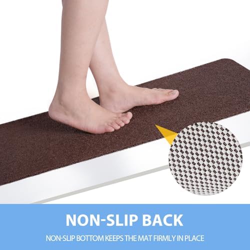 Hargiis Non-Slip Bathtub Mat, Anti Slip Shower Mat, Fast Drying Bathtub Mats, Foot Scrubber Mat, Anti Slip Mat for Tub, Floor, Bathroom, Kitchen, Home, Hotel (Brown 36"×24") - Image 3