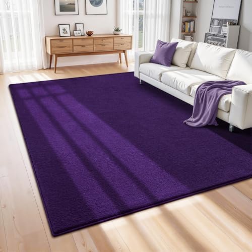 ISEAU 5x7 Soft Area Rug for Living Room, Washable and Non-Slip, Purple - Image 4