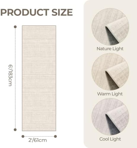 2x6 Runner Rug Non Slip,Washable Hallway Runner Rug,Beige - Image 2