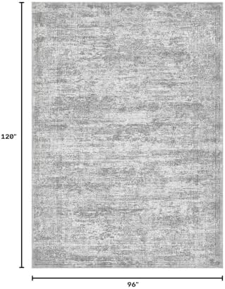 DMOYEST Area Rug Living Room Rugs - 8x10 Abstract Large Soft Indoor Washable Rug Neutral Modern Low Pile Carpet for Bedroom Dining Room Farmhouse Home Office - Vintage Grey - Image 2