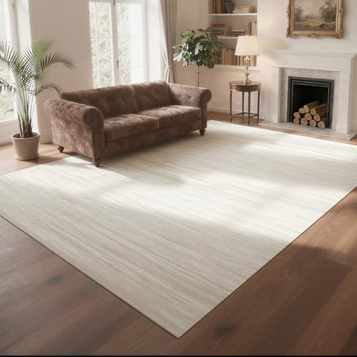 8x10 Washable Area Rugs for Living Room,Bedroom,Dining Room- Light Brown by Lbris
