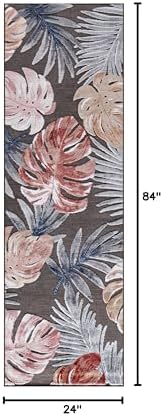 CAMILSON Runner Outdoor Rugs Oriental Retro Traditional Floral Medallion Area Rug 2x7 Non-Shedding Stain Resistant Indoor Carpet for Bathroom Hallway Kitchen Office (2 x 7 / Brown) - Image 2