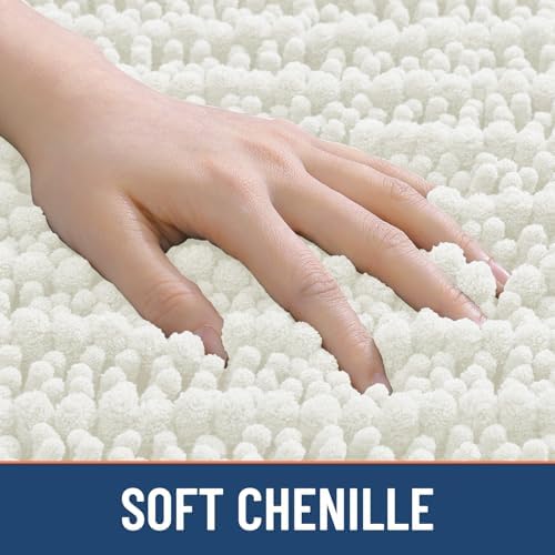 Smiry Bathroom Rugs 30X20, Extra Soft Rubber Backing Chenille Bath Mats - Image 5