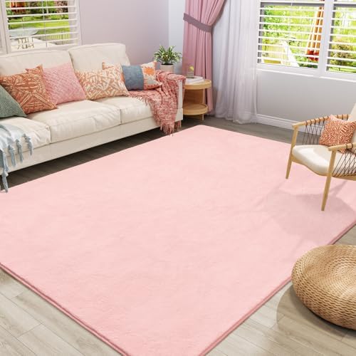 Amearea Modern Area Rugs for Bedroom Living Room, 4x6 Pink Memory Foam Rug by AmeareaDirect