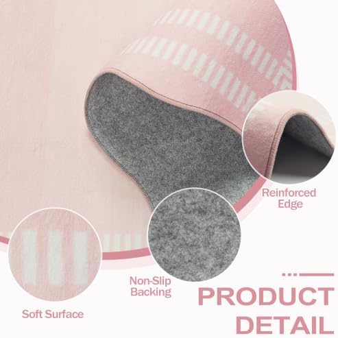 Washable Rugs 5x7, Non Slip Ombre Light Pink Rug for Bedroom Girls - Image 3