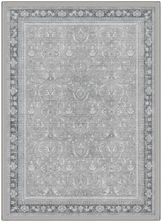 Bavni 8X10 Living Room Area Rug, Boho VintageDamask Washable Non Slip - Image 4