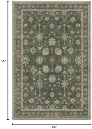 Bavni 2x3 Doormat, Vintage Floral Washable Non Slip Area Rug for Entrance - Image 2