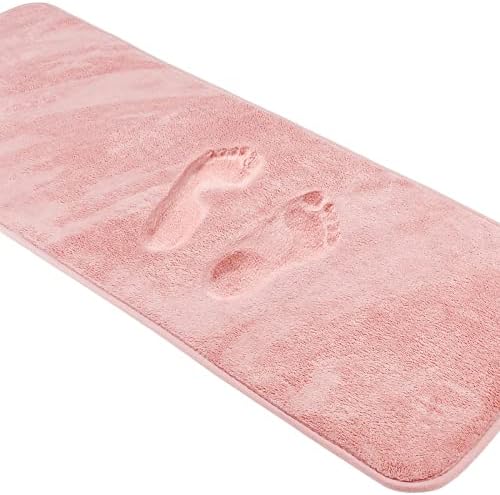 Light Pink Bathroom Runner Rugs Long Narrow Bath Mat Skinny Thin Bathmat by PAGGEDHOME