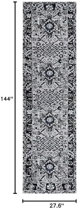 SAFAVIEH Vintage Hamadan Collection Runner Rug - 2'3" x 12', Light Grey & Dark Grey, Traditional Persian Design, Non-Shedding & Easy to Clean, Ideal for Hallway, Foyer, Entryway, Bedroom (VTH211F) - Image 2