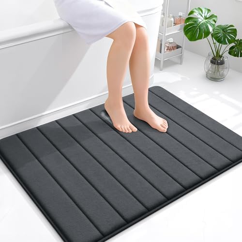 OLANLY Memory Foam Large Bath Mat 40x32, Super Soft Absorbent Bathroom Rugs by OLANLY