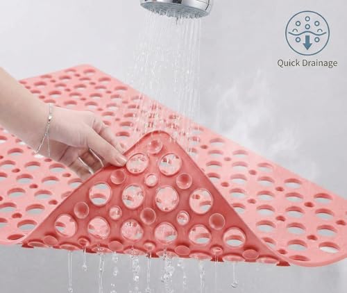 Nonslip Bathtub Mat Extra Soft TPE Bath Mat for Kids, Machine Washable Bathroom Shower Mat, Smooth/Non-Textured Tubs Only, 35L x 16W Inch (Pink) - Image 6