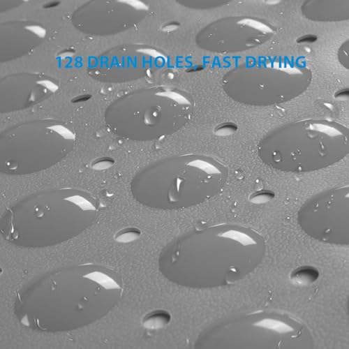 AmazerBath Bath Tub Mat, Medium Size 27.6 x 15 Inches Non-Slip Shower Mats with Suction Cups and Drain Holes, Bathtub Mats Bathroom Mats Machine Washable (Gray) - Image 4