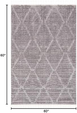 SAFAVIEH Area Rug 3x5 - Marrakesh Collection - Grey, Moroccan Trellis Design with Tassel Detail, Non-Shedding & Easy to Clean, Ideal for Living Room, Bedroom, Dining Space (MRK517F) - Image 2