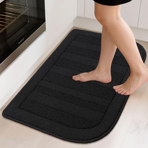 BEQHAUSE 24x36 Inch Kitchen Rugs Non Slip Washable Kitchen Sink Rug, Black - Image 2