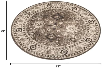 SAFAVIEH Vintage Hamadan Round Rug 6'7", Traditional Taupe VTH214T - Image 2
