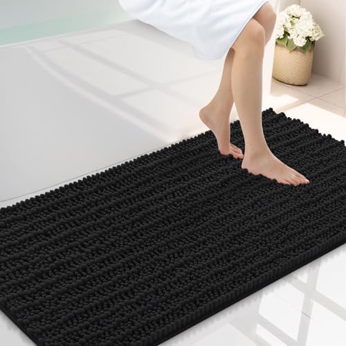 Smiry Bathroom Rugs 44X24, Extra Soft Rubber Backing Chenille Bath Mats by Smiry