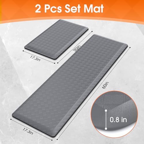 TranquilRelax 4/5 Inch Cushioned Anti Fatigue Kitchen Mats for Floor, Grey - Image 2