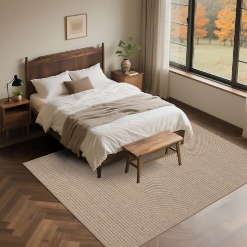 Easy Jute Rug for Pet Homes: 4x6 Outdoor Rug - Swirl Curved Pattern - Image 6