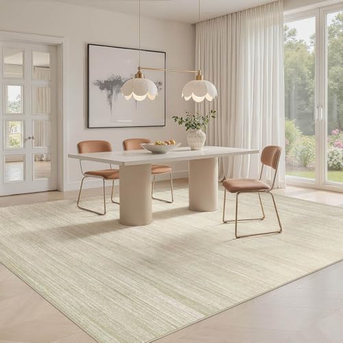 UERMEI 10x14 Washable Area Rug - Neutral Modern Abstract Living Room Rugs, Non-Slip Soft Large Indoor Floor Carpet for Bedroom Home Office & Under Dining Table Decor, Brown/Beige - Image 5