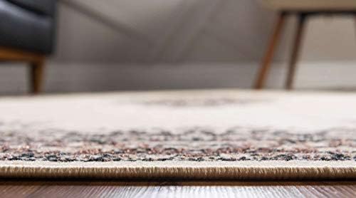 Unique Loom Reza Collection Traditional Persian Style Area Rug, 6 x 9 ft, Ivory/Brown - Image 4
