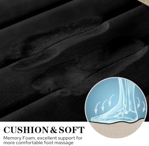 BYSURE Black Memory Foam Bathroom Rug Set 3 Piece 17"x24"+20"x32"+U Shape 20"x24" - Image 3