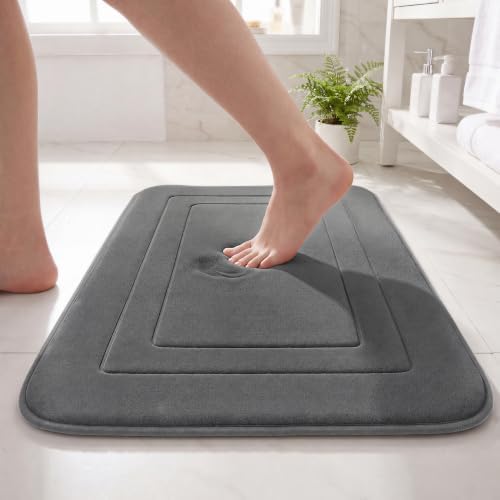 Cupic Cupid Memory Foam Bath Mat 24"×36", Non Slip Bathroom Rugs, Deep Gray by CupicCupid