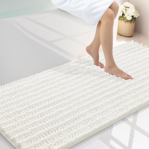 Smiry Bathroom Rugs 59X24, Extra Soft Rubber Backing Chenille Bath Mats by Smiry