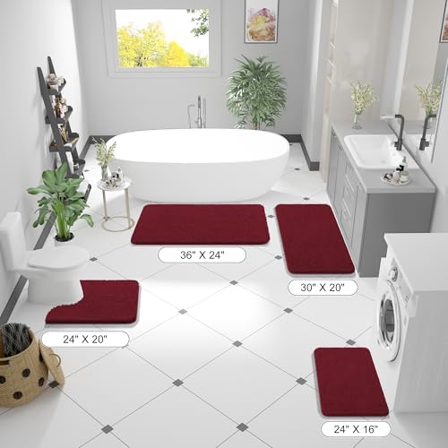 OLANLY Large Bathroom Rugs 59x35, Extra Soft Absorbent Chenille Bath Rugs - Image 2