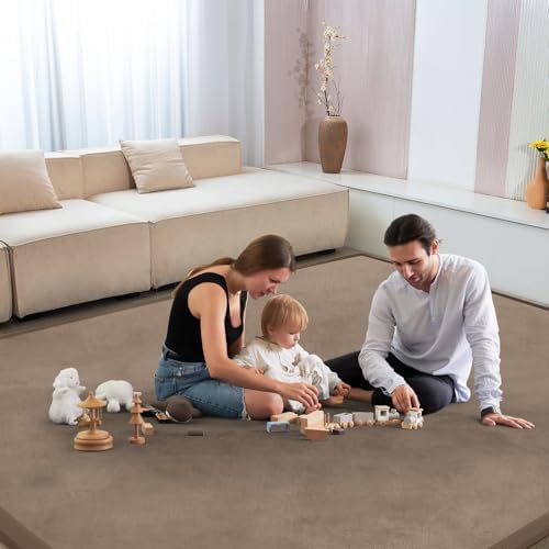 Baby Play Mat for Floor Nursery Rug Muscle Mat Area Rug Playroom Rug 59"x71" Playpen Mat Elastic Foam 1.3" Thick Crawling Mat for Babies,Toddlers, Infants, Kids,Camel - Image 5