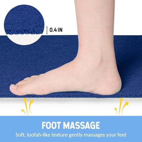 Hargiis Non-Slip Bathtub Mat, Anti Slip Shower Mat, Fast Drying Bathtub Mats, Foot Scrubber Mat, Anti Slip Mat for Tub, Floor, Bathroom, Kitchen, Home, Hotel (Navy Blue 32"×17") - Image 5