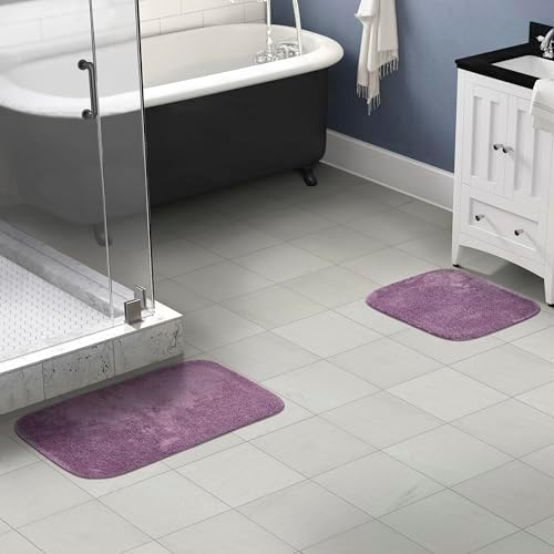 Garland Rug Traditional Nylon Washable Purple 2 Bath Rugs (17" X 24", 21" X 34") - Soft, Absorbent, And Stylish for Your Bathroom - Image 2