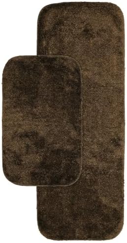Garland Rug Traditional Nylon Washable Chocolate 2 Bath Rugs (21" X 34", 22" X 60") - Soft, Absorbent, and Stylish for Your Bathroom by Garland+Rug