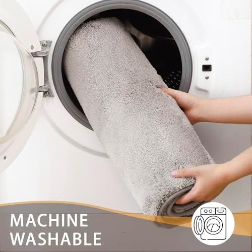 MINIDEAR Bathroom Rugs 60x24 Tan - Thick Memory Foam Bath Mat, Ultra Soft & Plush Fluffy, Non-Slip, Quick Dry, Absorbent Washable Floor Microfiber Mat for Tub, Home Decor Accessories - Image 5