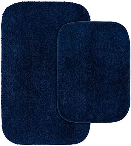Garland Rug Traditional Bath Rug Set, 2-Piece Set, Navy by Garland+Rug