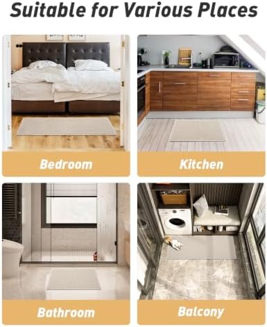 Upgraded Waffle Bath Mat Runner Absorbent Non Slip Bathroom Mat, 2' x 6' - Image 6