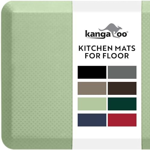 KANGAROO Cushioned Anti Fatigue Kitchen Mats for Floor, 20x48 Sage Green by Kangaroo