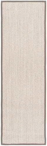 SAFAVIEH Natural Fiber Runner Rug 2'6"x6' Textured, Marble & Khaki NF143E - Image 4