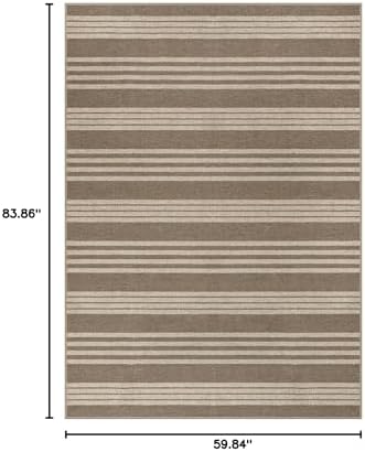 Lahome Striped Easy Jute Outdoor Rug 5x7, Living Room Area Rugs Washable - Image 2
