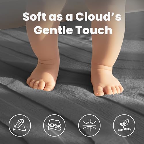 1.3" Thick Fluffy Baby Play Mat for Floor,Elasti Foam Padded Area Rug for Living Room Bedroom,Ultra Soft 3D Carved Kids Rug,Non-Slip Nursery Crawling Mat for Toddlers,4’x6’ Playroom Carpet(Charcoal) - Image 5