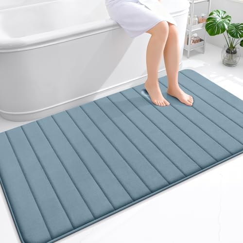 OLANLY Memory Foam Large Bath Mat 59x34, Super Soft Absorbent Bathroom Rugs by OLANLY
