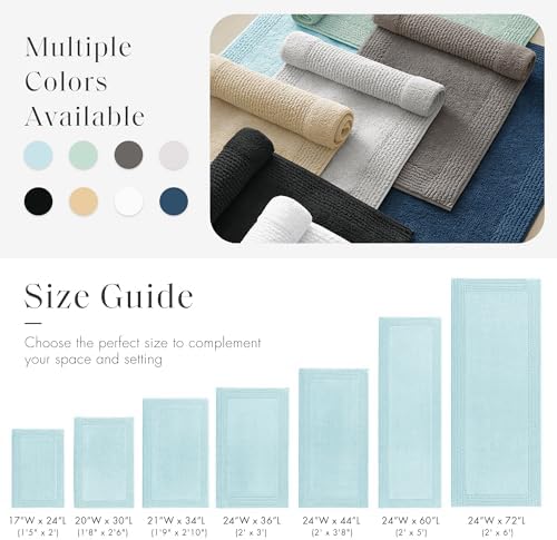 Madison Park Splendor Reversible 100% Cotton Bath Rug, 21 x 34, Blue - Image 5