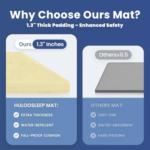 Huloo Sleep Ultra Soft Baby Play Mat for Floor,1.3" Thick Elasti-Foam 50x50 Playpen Mat for Toddlers Infant kids,Non-Slip Backing Safe for Crawling&Tummy Time,Tatami Style (Vanilla) - Image 4