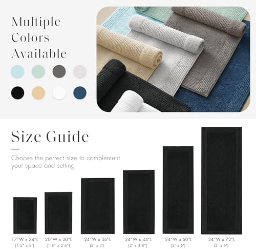 Madison Park Splendor Reversible 100% Cotton Bath Rug, 24 x 44, Black - Image 5