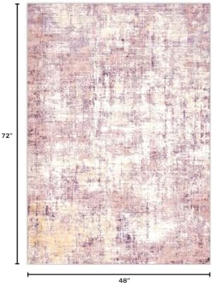 Washable 4'x6' Abstract Area Rug for Bedroom Living Room - Image 2