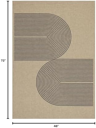 Easy Jute Rug for Pet Homes: 4x6 Outdoor Rug - Black Stripes - Image 2