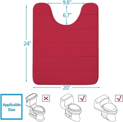 Buganda Memory Foam U-Shaped Toilet Rugs 24 x 20, Absorbent Bathroom mat - Image 2
