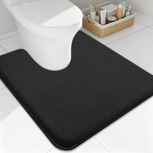 Smiry Memory Foam Toilet Rugs U Shaped 24x20, Extra Soft Bath Mat by Smiry